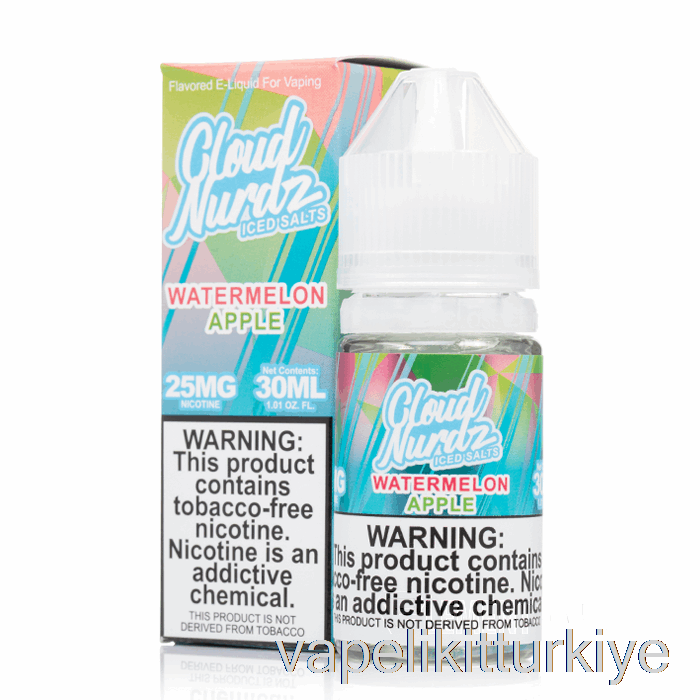 Vape Elektronik Sigara Buzlu Karpuz Elma - Bulut Nurdz Tuzları - 30ml 50mg